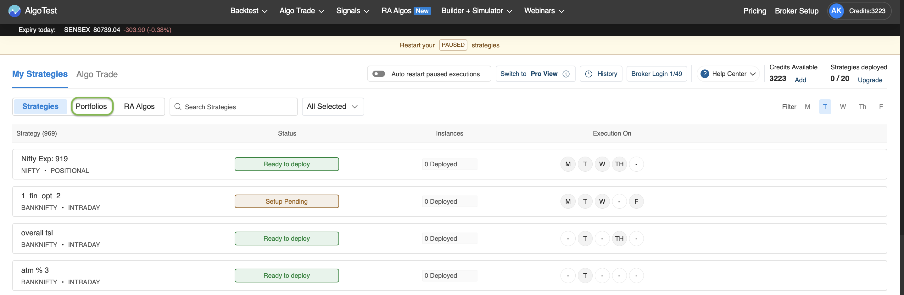 Auto Execution on AlgoTest