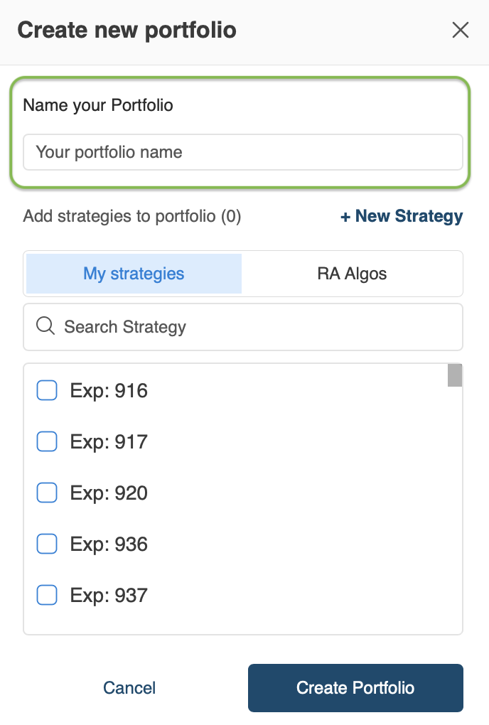 RA Algos Portfolio